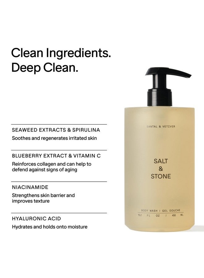 Salt & Stone Antioxidantrich Body Wash Santal & Vetiver | Cleanse Nourish & Soften Skin With Niacinamide & Hyaluronic Acid | Free From Parabens Sulfates & Phthalates (15.2 Fl Oz) - Image 4