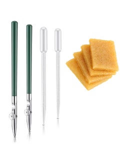Y&D 8 Pieces Art Ruling Pen Set Masking Fluid with Glue Residue Eraser and 5ml Disposable Pipettes Droppers, Line Drawing Tool, contain 2Pcs Pen, Droppers 4Pcs  - Image 1