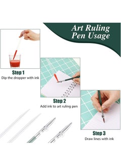 Y&D 8 Pieces Art Ruling Pen Set Masking Fluid with Glue Residue Eraser and 5ml Disposable Pipettes Droppers, Line Drawing Tool, contain 2Pcs Pen, Droppers 4Pcs  - Image 3