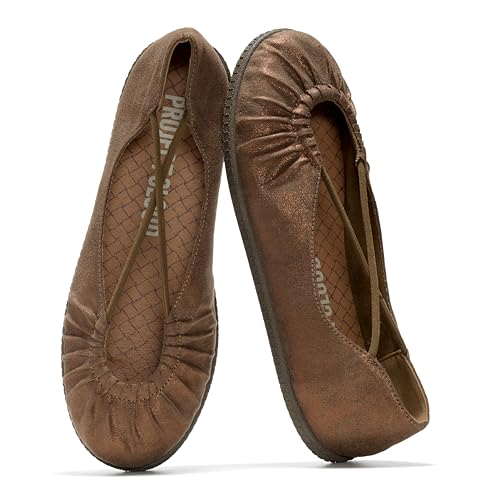 Project Cloud Ballet Flats for Women Comfortable Womens Shoes with Memory Foam Insole & MicroSuede Upper - Mary Jane Shoes Women Footwear - Lightweight Ballerina Womens Flats (Cheers, BRZ,5.5M) - Image 1