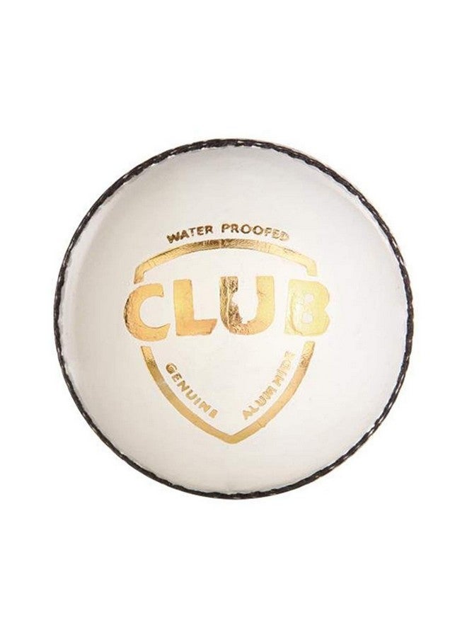 SG Club Leather Ball, Four Pitch (White) Standard Size, cricket - Image 1