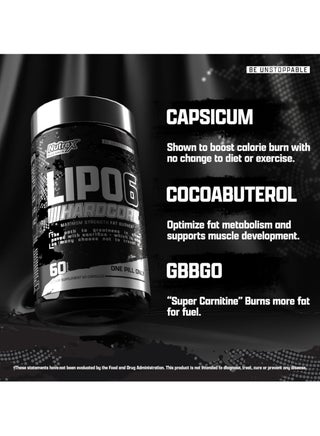 Lipo 6 Hardcore Maximum Fat Burner, Helps Reduce Appetite And Cravings, Fires Up Metabolism, 60 Capsules - view 3