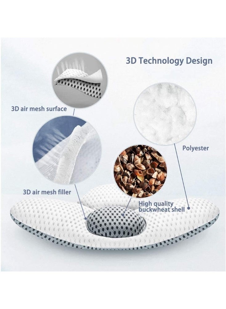 ELTRAZONE Adjustable Lumbar Pillow for Sleeping – 3D Contoured Back Support Cushion with Adjustable Height, Ergonomic Leaf Shape Design for Lower Back, Sciatica, and Waist Pain Relief – Ideal for Side, Back & Stomach Sleepers, Pregnancy Support – Off-White  - Image 4
