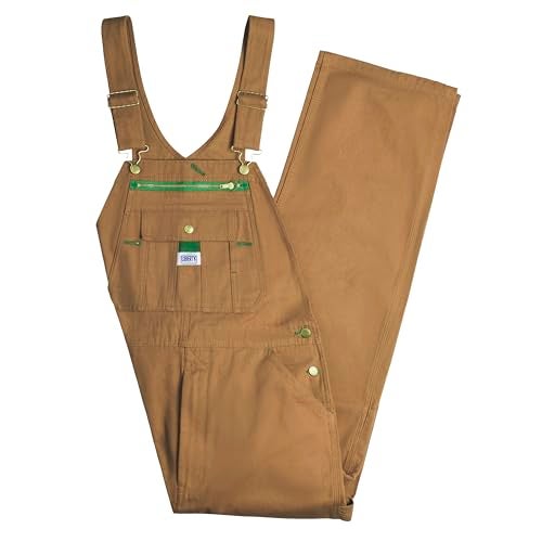 Liberty Men's Duck Bib Overalls, Pecan, 34W x 32L US - Image 4