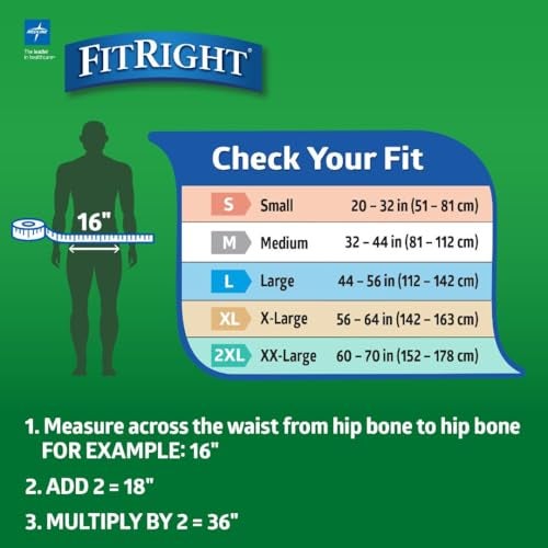 FitRight Adult Diapers, Ultra Heavy Absorbency, XL (Waist Size 56in-64in), 80 Count, OptiFit Incontinence Briefs for Men and Women, Disposable, Moisture-Wicking, Leak Protection, - Image 5