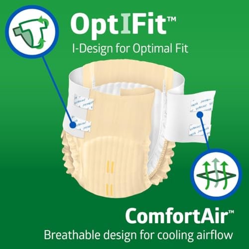 FitRight Adult Diapers, Ultra Heavy Absorbency, XL (Waist Size 56in-64in), 80 Count, OptiFit Incontinence Briefs for Men and Women, Disposable, Moisture-Wicking, Leak Protection, - Image 2