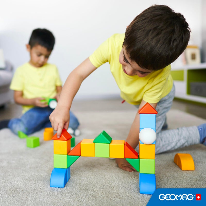 Geomag MagiCube Magnetic Blocks for Toddlers & Kids Ages 1-5 | Swiss-Made STEM Building Toy Sets | Animal, Vehicle, Recycled Plastic Themes | (32-Piece - Classic Set) - Image 4