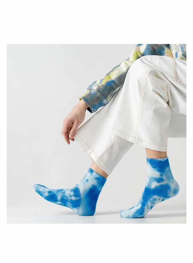 جوارب مطاطية ملونة بتصميم تTie Dye، جوارب قطنية مرحة وعصرية للنساء والرجال والفتيات والفتيان - Image 2