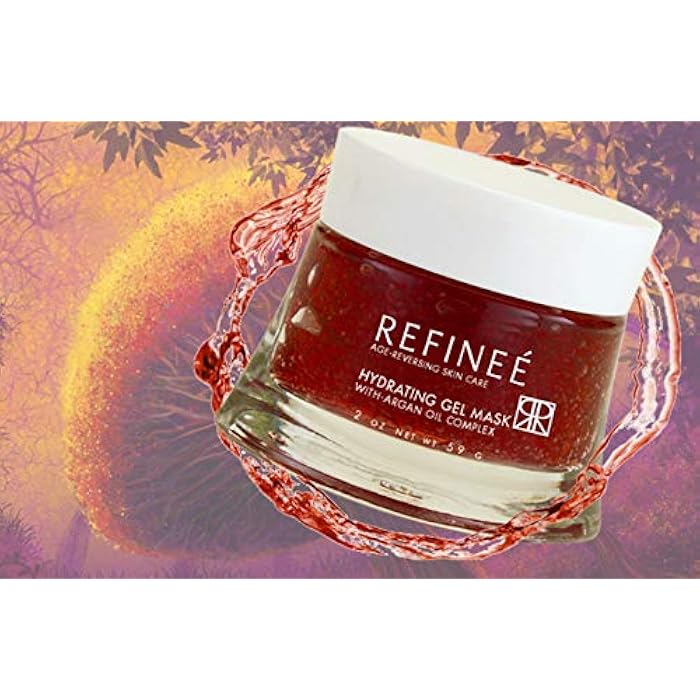 Refinee Hydrating & Repairing Gel Face Mask with Argan Oil for Dry & Damaged Skin 2oz - Image 2