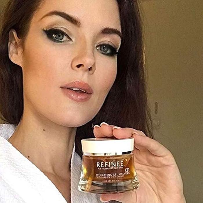 Refinee Hydrating & Repairing Gel Face Mask with Argan Oil for Dry & Damaged Skin 2oz - Image 5