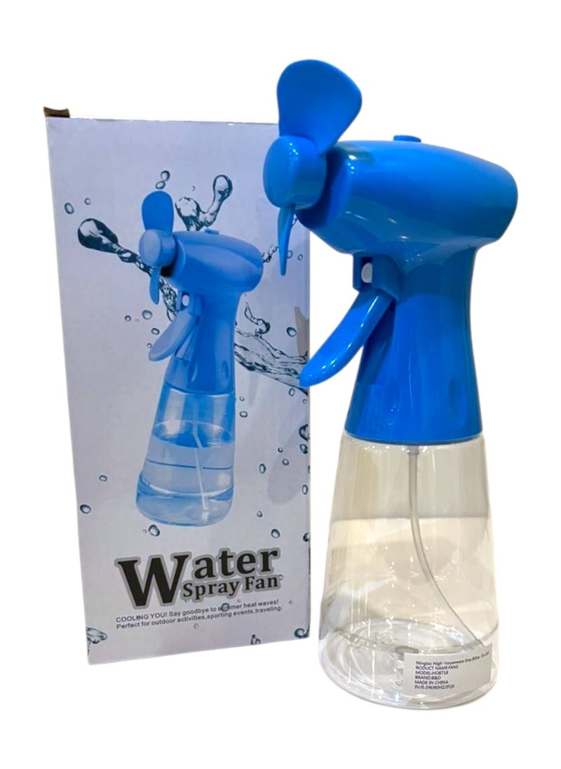 B&D Cooling fan with water spray, battery-operated, ideal for use during Hajj or Umrah, outdoor activities, sports, events, Multiple colors 
