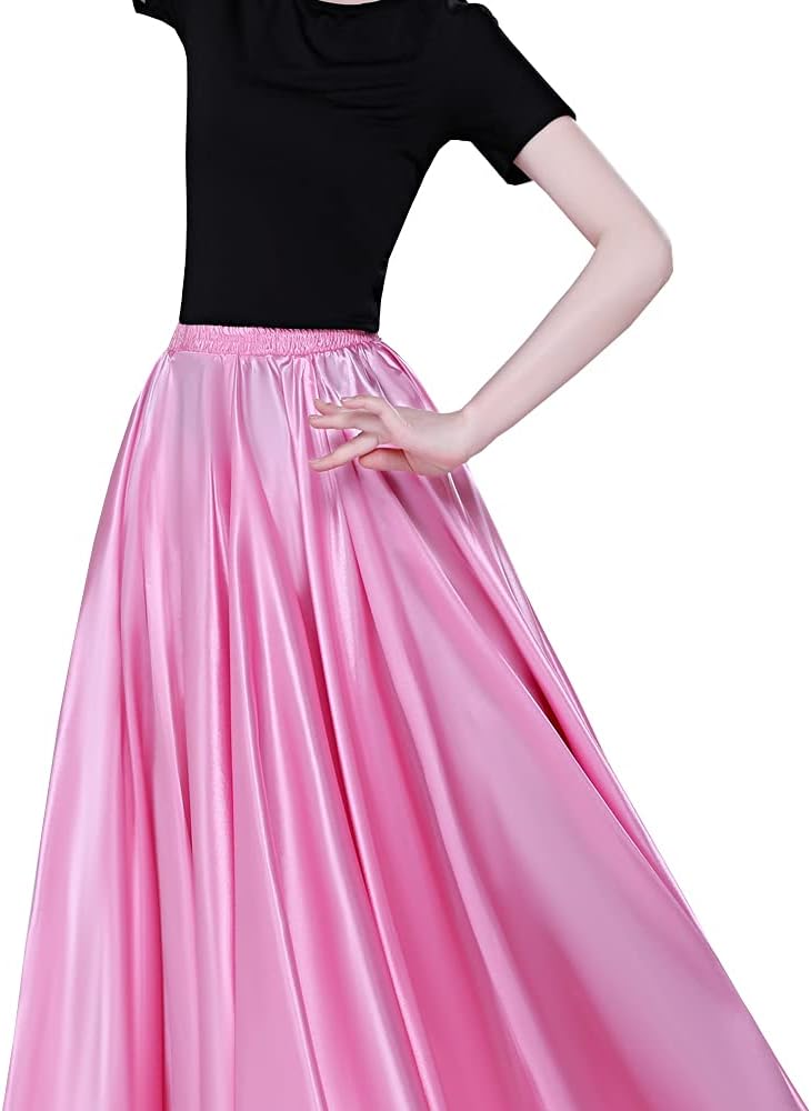 Sancan Women Long Tulle Retro Maxi Tea Ankle Length Shiny Skirt for Belly Dancing Dance Costume Cosplay Holiday Weekend Party - Image 2