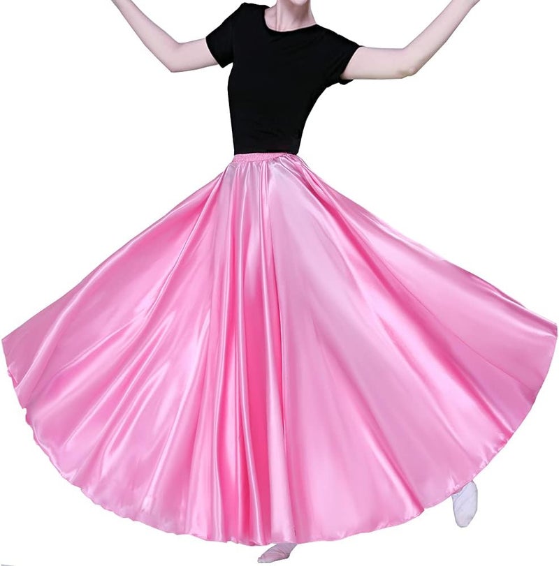 Sancan Women Long Tulle Retro Maxi Tea Ankle Length Shiny Skirt for Belly Dancing Dance Costume Cosplay Holiday Weekend Party - Image 1