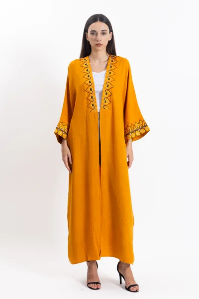 SHAPES DETAIL EMBROIDERED ABAYA