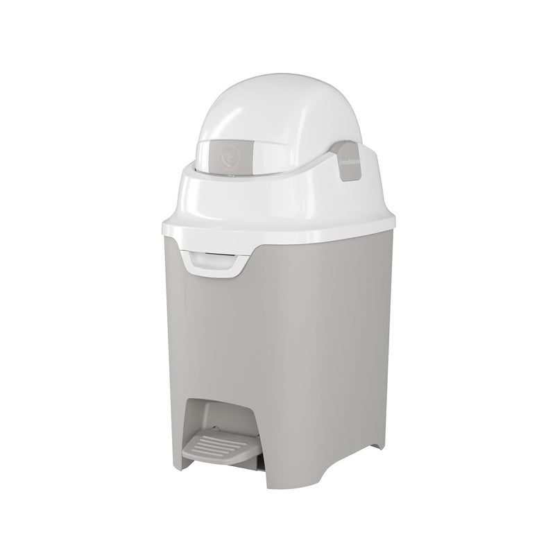 Foundations Mini HandsFree Diaper Pail with Airtight Lid  Durable  Odorless Diaper Disposal Large Capacity Holds up to 30 Newborn Diapers Refill with Any Bags  Gray - Image 1