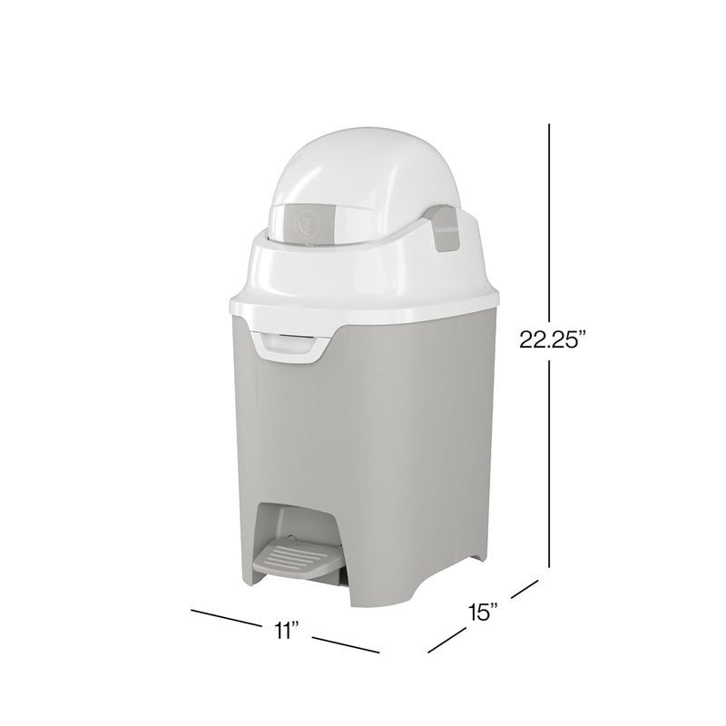 Foundations Mini HandsFree Diaper Pail with Airtight Lid  Durable  Odorless Diaper Disposal Large Capacity Holds up to 30 Newborn Diapers Refill with Any Bags  Gray - Image 3