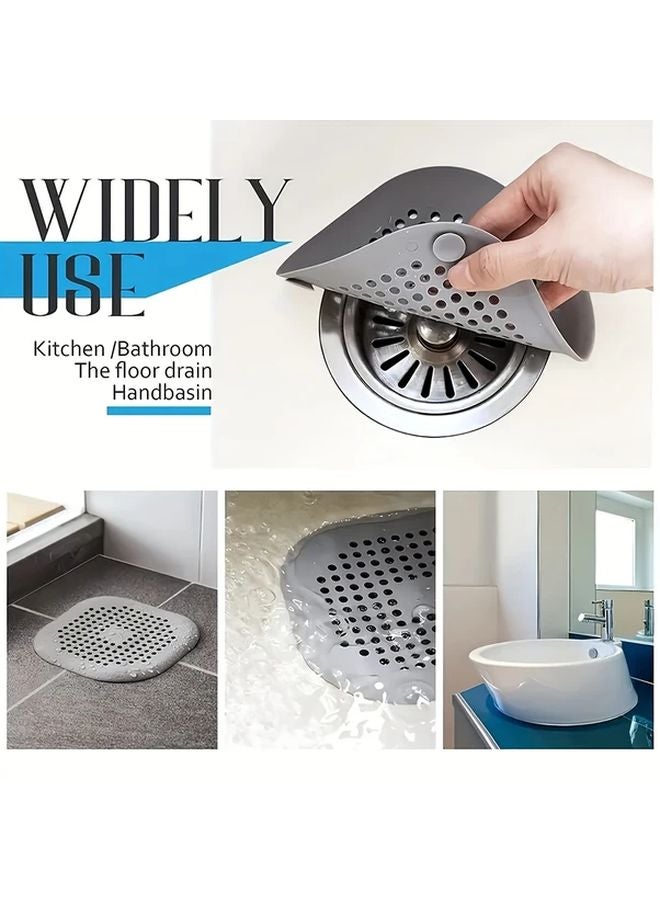 4 قطعة من مصافي تصريف حوض الاستحمام الرمادي الثقيل المضادة للانسداد لتغطية الشعر والصابون والفتات - Image 4