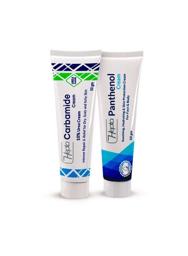 hepta Moisture Set - Soothing Panthenol Cream 50gm + Carbamide Cream 50gm - Image 1