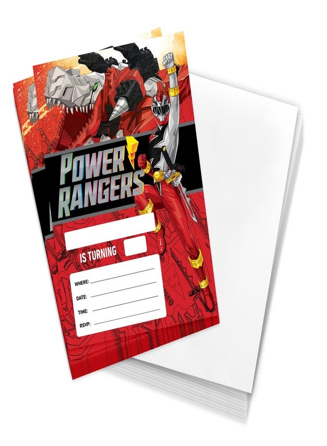 ديزرت كاكتوس بطاقات دعوة عيد ميلاد سعيد بتصميم صبار الصحراء من باور رينجرز، 10 بطاقات مع أظرف، لحفلات الأولاد والبنات والأطفال (النمط الأول) - Image 1