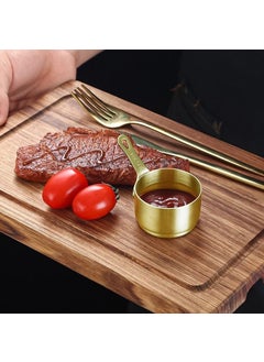 Weather Forecast وعاء صلصة ذهبي من الفولاذ 304 سعة 60 مل لوجبة الإفطار مع الكاتشب والمايونيز رقم CIN632SR  - Image 5