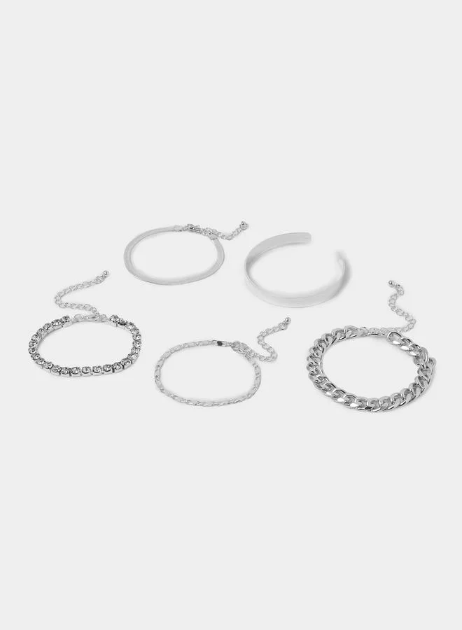 Styli Pack of 5 - Silver Tone Link Bracelets