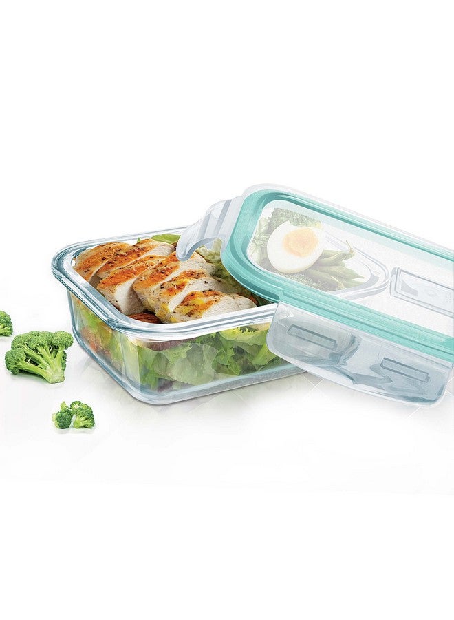 Treo by Milton Hi Borosilicate Clip Fresh Rectangular Container, 1000 ml, 1 Piece, Transparent (CGWFFGF081ASSR0018) (Glass) - Image 1