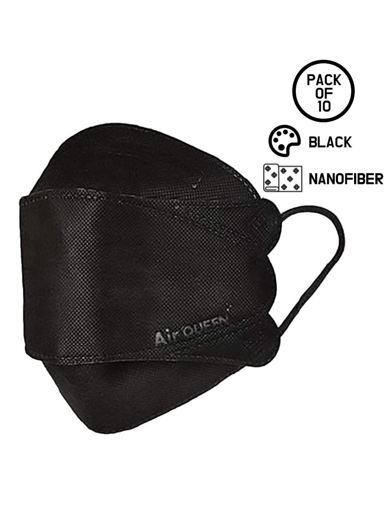 Air QUEEN Pack Of 20 Pieces Nanofiber Filter Face Mask For Adults Face Mask Black And White  - Image 3