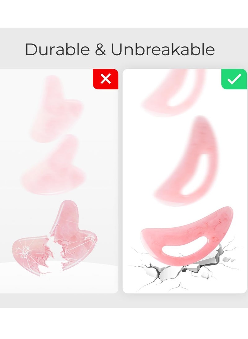 Loquat Gua Sha Massage Tool with Handle (Resin) Larger Guasha Scraping Tool for Back Neck Face Leg Massage, Lymphatic Drainage, Cellulite Remove - Large - Image 2