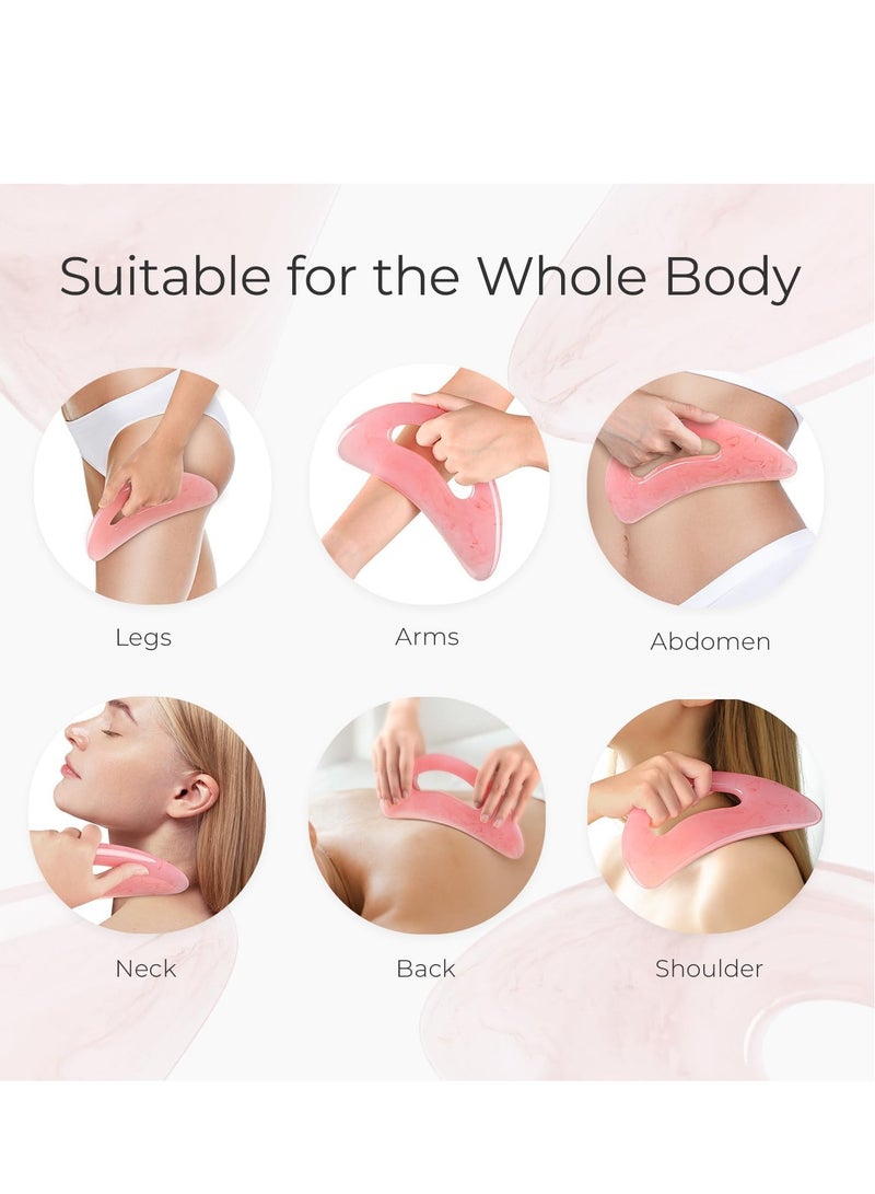 Loquat Gua Sha Massage Tool with Handle (Resin) Larger Guasha Scraping Tool for Back Neck Face Leg Massage, Lymphatic Drainage, Cellulite Remove - Large - Image 5