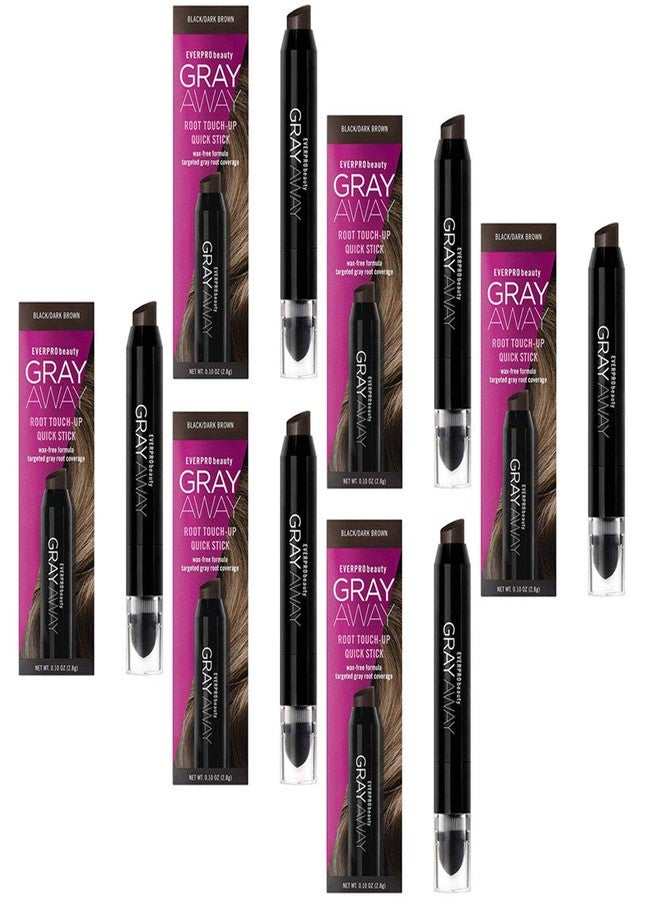 Everpro Gray Away Root Touchup Quick Stick Black/Dark Brown 0.10 Ounce (3ml) (6 Pack) - Image 1