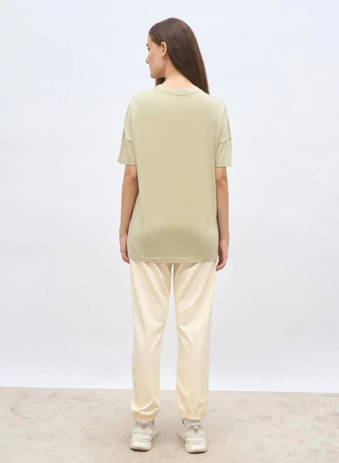 Styli Styli Oversized Graphic T-Shirt and Cuffed Joggers Set