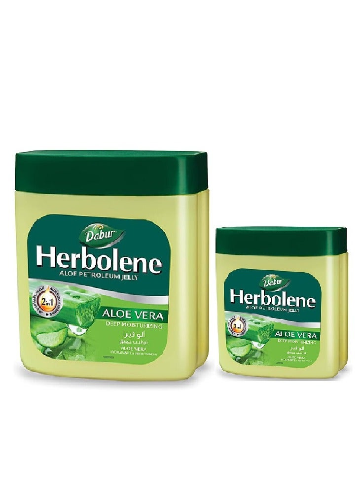 Dabur Herbolene Aloe Petroleum Jelly For Dry And Rough Skin Pack of 2 425+115ml - Image 1