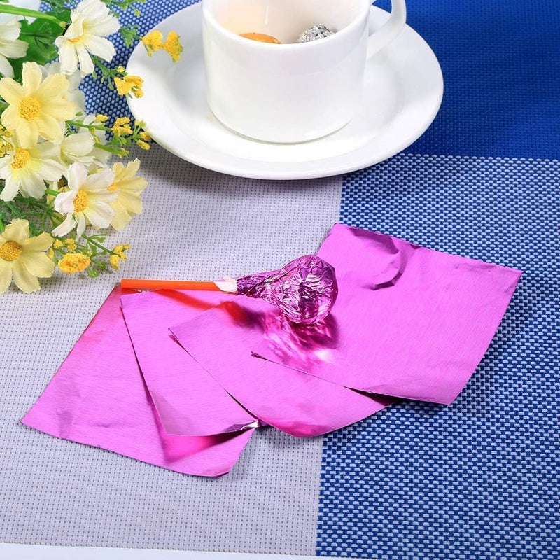 klarako Foil Wrappers,100 Pcs Aluminium Foil Candy Wrappers, Diy Package Candy Paper For Chocolate Packaging Candy Bath Bombs 3 × 3 Inch(5#) - Image 2