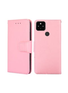 HuHa Case Cover For For Google Pixel 5 XL 5G / Pixel 4A 5G Crystal Texture Leather Phone Case(Pink) 