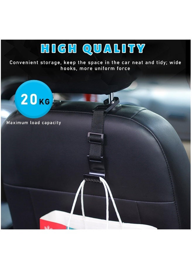 2 PCS Car Seat Headrest Hooks, Adjustable Hanging Storage Organizer for Auto Back Seat, Universal Vehicle Interior Purse Bags Hanger Accessories for Umbrella Handbag Coat - Image 4