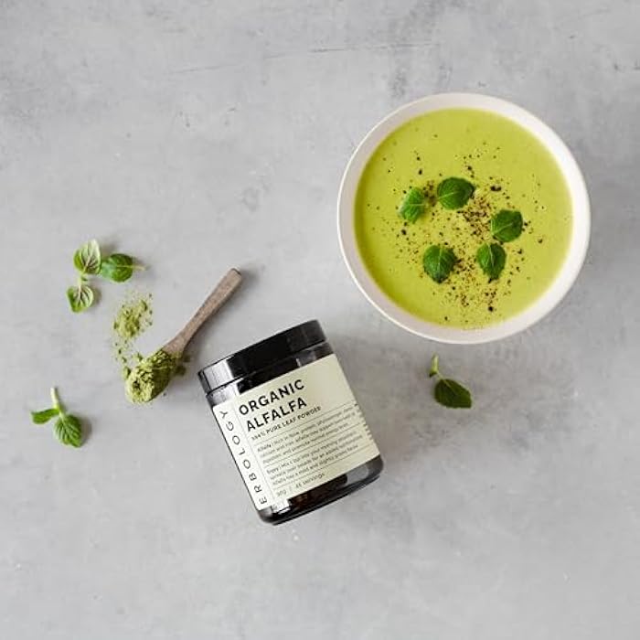 Erbology Organic Alfalfa Powder 3.2 oz - 45 Servings - Supports Bone and Gut Health - Rich in Vitamin A, Calcium and Iron - Sustainably Sourced Straight from Farm - Small Batch - Vegan - GMO-Free - Image 3