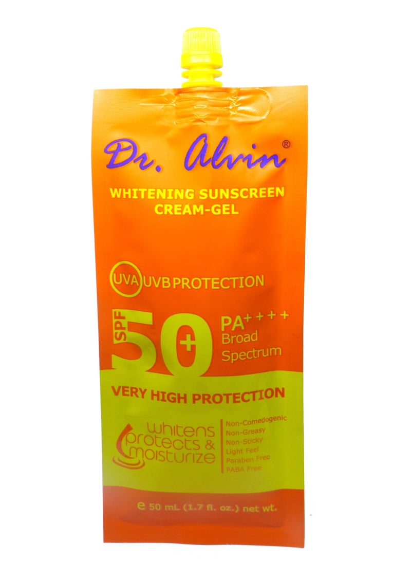Dr. Alvin - DR. ALVIN Whitening Sunscreen Cream-Gel Spf 50 50ml - Image 1