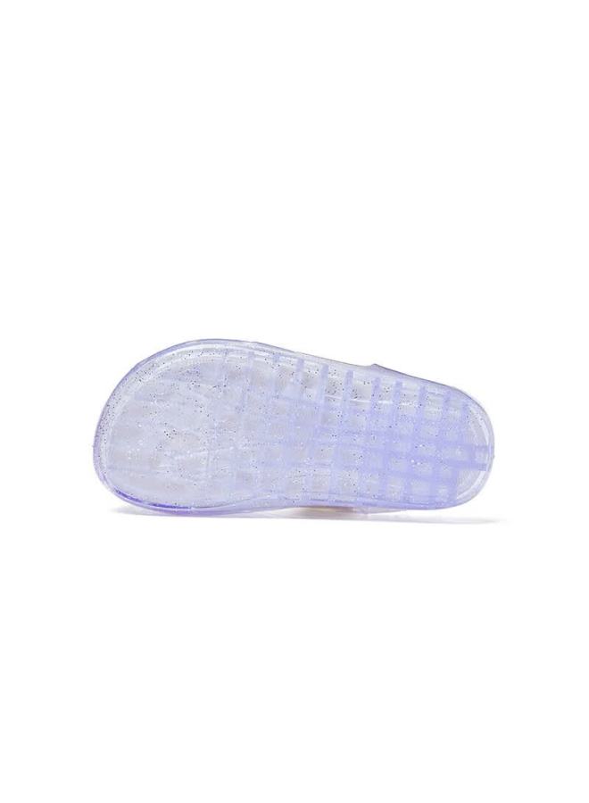 Snoffy Girls' Sandals, Summer Children's Jelly Shoes, Soft Sole, Anti-collision, Baby Closed-toe Sandals, Beach Shoes, Grape Purple, Size 28 - Image 3