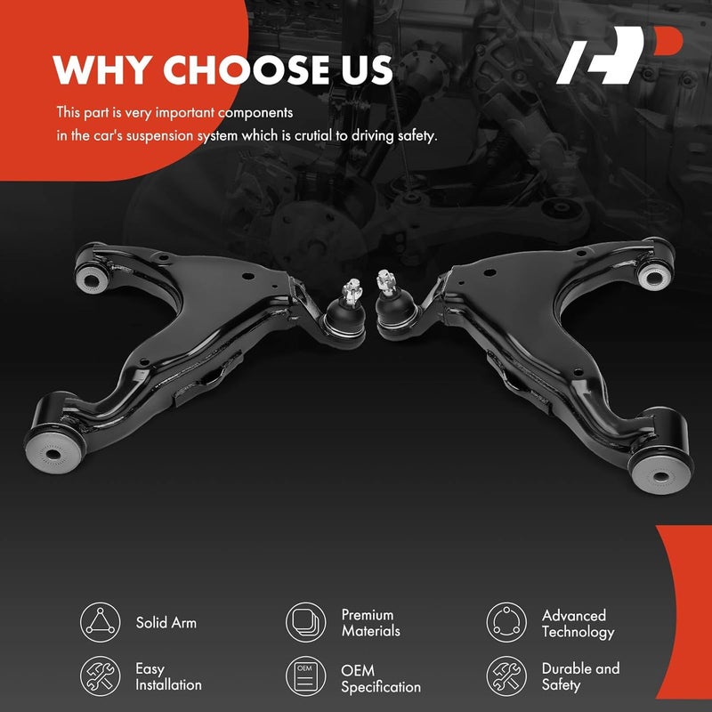 A-Premium مجموعة ذراع التحكم السفلي الأمامي A-Premium مع مفصل كروي وجراب - Image 5