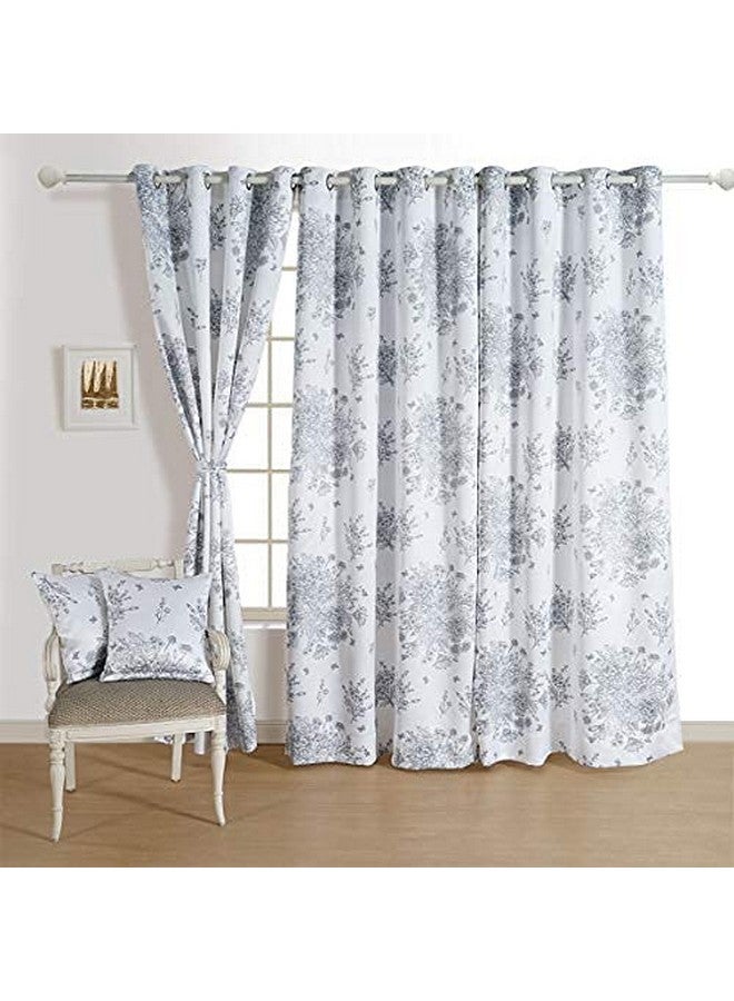 Swayam White 1 Pc Door Curtain 7.5 Ft for Home Decor, Comes with 8 Eyelet Rings - Image 1