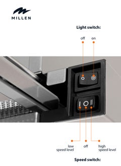 MILLEN 60cm Telescopic hood MBKHSG 6001 BL – 3 Years Warranty, Filters Included  - Image 2