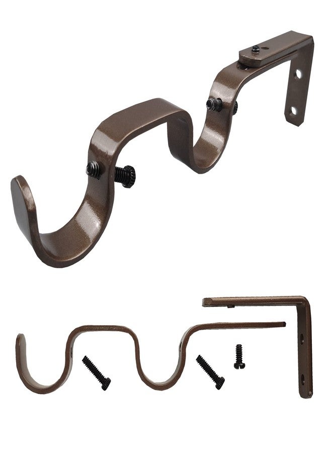 Kowibcl Heavy Duty Curtain Rod Brackets, Fits up to 1 inch Rods, Adjustable Double Curtain Rod Holders, Set of 6, Bronze - Image 5