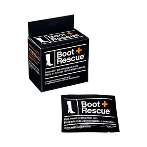 Boot Rescue all-natural cleaning wipes for leather and suede boots. Remove salt stains & grime. Box of 10 individually wrapped wipes. - Image 1