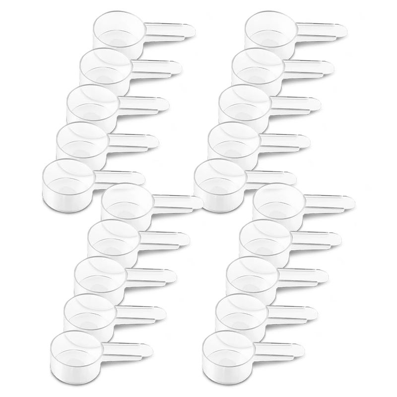 Existing Beauty 20 Pack Tablespoon Measuring Spoon Set with Short Handle Coffee Scoop - 1 Tablespoon (15 ML) Clear Plastic Scoops for Coffee, Loose Tea, Protein, Spices, Powders, and Other Dry Goods - Image 1