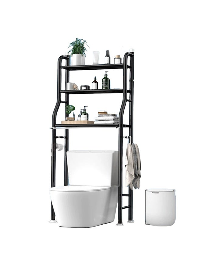 Leostar Premium Over The Toilet Bathroom Shelf Organizer Heavy Duty Metal Storage Rack With Spacious Tiers And Side Hooks For Efficient Space Organization - Image 1