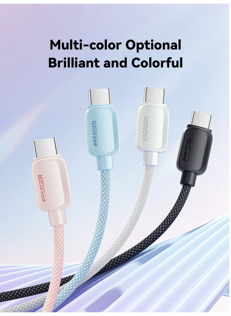 ايساجر كابل شحن سريع من إساجر 7 أمبير بقدرة 100 واط يو إس بي-إيه إلى تايب سي، متوافق مع PD3.0 وQC3.0، مضفر من النايلون، بطول 2 متر – لون أسود - Image 4
