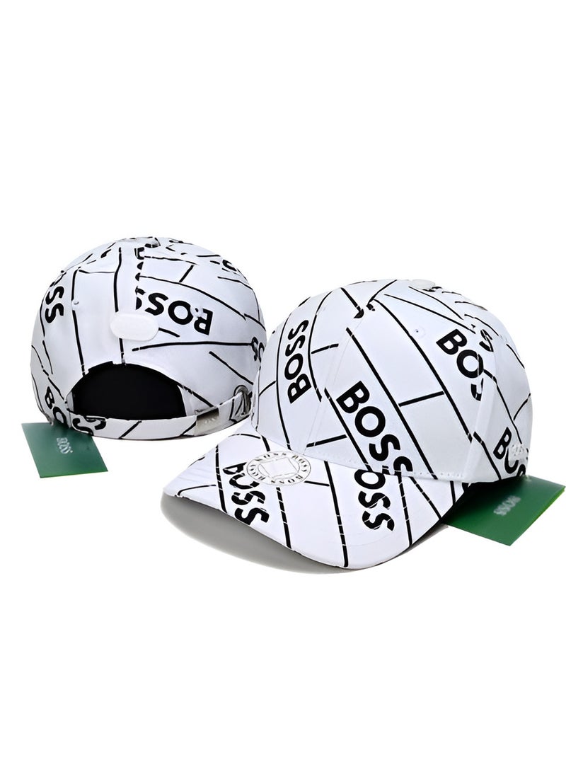 BOSS BOSS All-Over Logo Print White Baseball Cap 