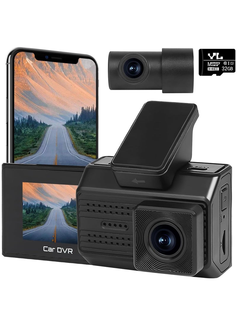 Dash Cam Front And Rear Dual Dash Cam 64gb Sd Card Wide Angle Built In Wifi Dual Dash Camera With Night Vision G Sensor Loop Recording Voice Control 24h Parking Monitor - pzsku/Z0FE0FF047B96F223C004Z/45/_/1716194634/6d6237ad-1f4e-4e4c-8c8c-402284bae263