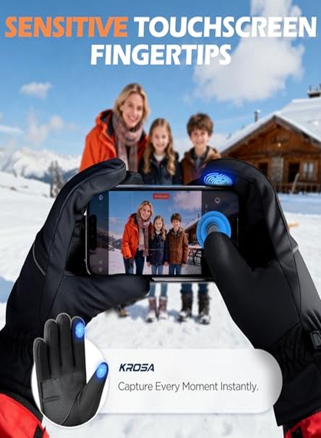 krosa -15°F Waterproof Winter Gloves for Women & Men, 3M Thinsulate Warm Ski Glove for Cold Weather, Touchscreen for Skiing Cycling Outdoor Sports - Image 4