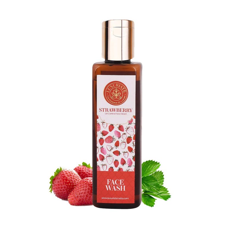 LUXURIATE Strawberry Face Wash Cleanser for Rejuvenation Oil Control Deep Moisturising Facewash For Men and Women Normal to Dry Skin Paraben Alcohol Free 100 ml - Image 1